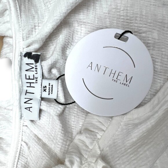 Anthem The Label Karina Top White Ruffle Sleeveless V-Neck Size XS NWT - Picture 7 of 9